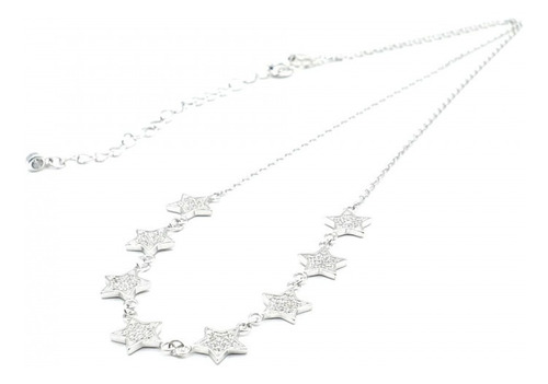 Gargantilla Choker Estrellas Cubics Micropave. Plata 925