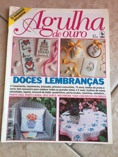 Revista Agulha De Ouro 9 Ponto Cruz Patchwork Riscos N858