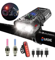 Comprar Sjrohe Juego De 4 Luces Para Bicicleta 6 Modo Linterna Ipx6 2000 Lúmenes Luz De Neumático Faro De Bicicleta De Emergencia Recargable Kit Para Bicicleta Led Lights Accesorios Para Bicicletas