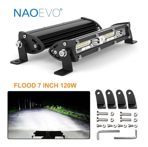 Barra Foco Luces Led Naoevo De Auto Off Road 7 Pulgadas