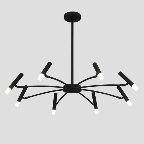 Lámpara Led Sputnik Moderna De 8 Luces Negra Colgante