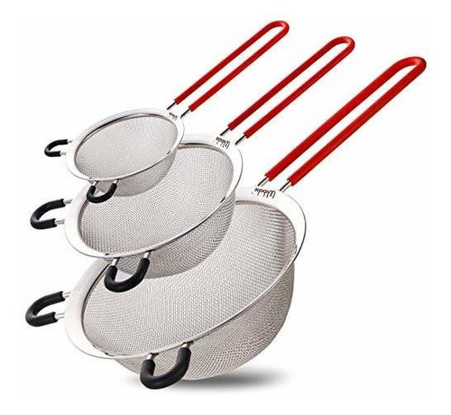 Colador - Webake Flour Sieve Fine Mesh Strainer Sifter 3 Pac