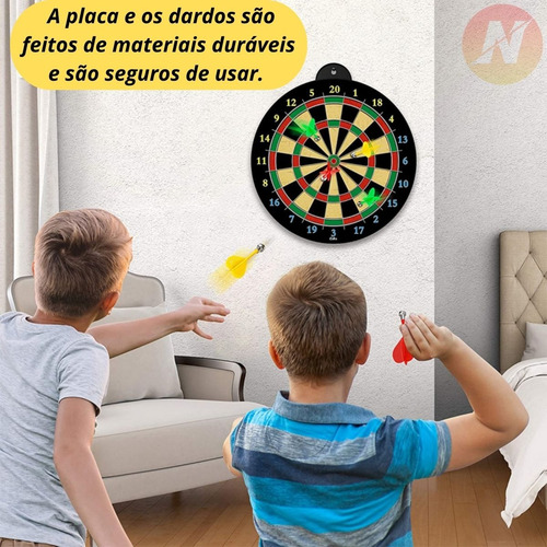 Jogo De Dardos Dupla Face Alvo Duplo 4 Dardos Grande 30 Cm