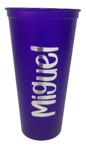 50 Vasos Reusables Con Tapa Y Popote Personalizados Nombre