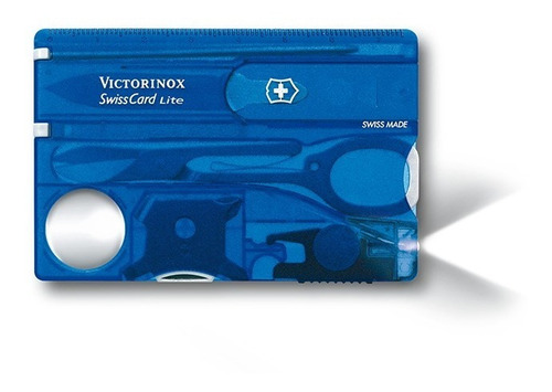 Navaja Swisscard Lite Color Azul Transparente Victorinox