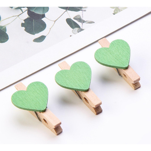 5 X 30 Unids Mini Corazón Lindo Clavijas De Madera Clips