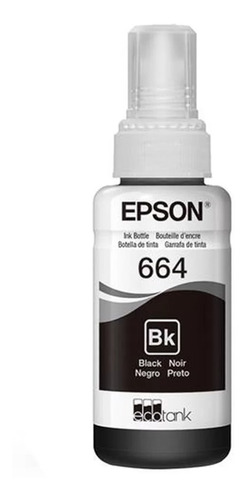 Garrafa De Tinta Para Ecotank T664 Preto Epson L110 L120