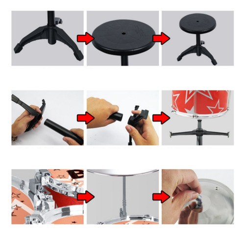 Batería Infantil Con Taburete Y Baquetas, Juguetes Musicales