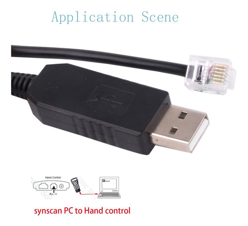 Cable Usb A Rj11 Para Skywatcher Eq6 Eq5 Heq5 Eqmod Ascom Pc