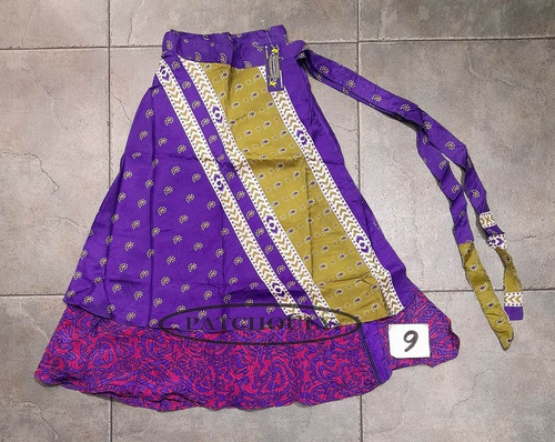 Imagen 9 de 9 de Pollera 3/4 Mil Formas Seda Hindú Estampada Doble Capa Video