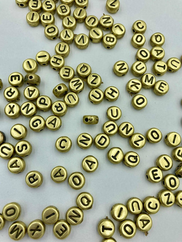 200 Pastilha Letra Alfabeto Passante P/terço Pulseira