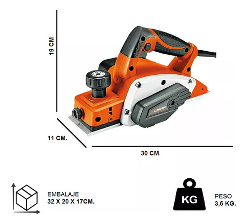 Cepillo De Mano Lusqtoff Cepilladora Madera 620w Garlopa 82m