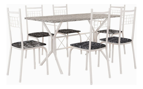 Conjunto De Jantar Mesa Brasilia 150cm 6 Cadeiras New Lisboa