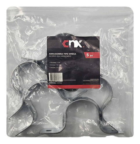 50 Pzs Abrazadera Tipo Omega Para Tubo 1 1/4 Pulgadas Acero