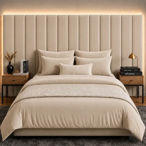 Cabeceira Modular King Premium 10 Placas 110x20 Infiniteline Areia