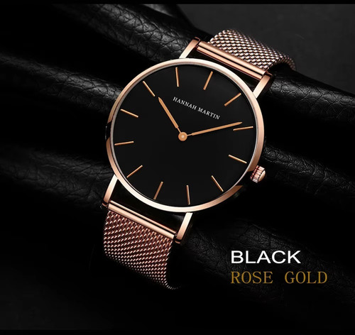 Reloj Hombre Hannah Martin Acero Inoxidable Dorado Rosee