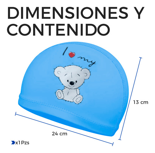 Gorro De Natación Infantil Diler Fabricado En Pu Diseño Colorido Y Estampado Divertido Protección Contra Cloro Y Ajuste Cómodo Ideal Para Niños Clases Vacaciones Alberca Color Azul Cielo