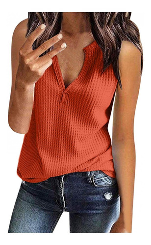 Camiseta Manga Para Mujer Moda Cuello V Estilo Casual Color