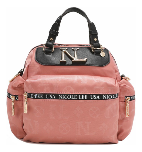 Bolsa Shopper Nicole Lee Keysha De Nylon Grabado Fw23 Color Rosa