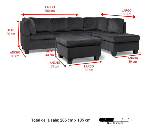 Sala Brynn Suede Gris Derecha 3pzs Sala Sofa Sillon Mueble