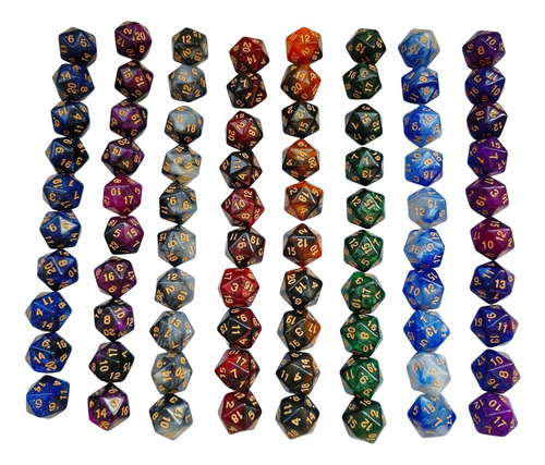 Jja 3 Juego De Dados De 10 Uds. De Colores Dobles D20, Rojo