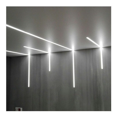 Perfil Slim Embutir Prata 2 Metros Fita Led SEM LED