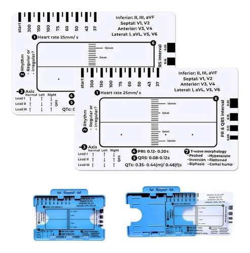 Regla Ecg De 7 Pasos De 2 Piezas, Regla De Ecg De 7 Pasos Pa