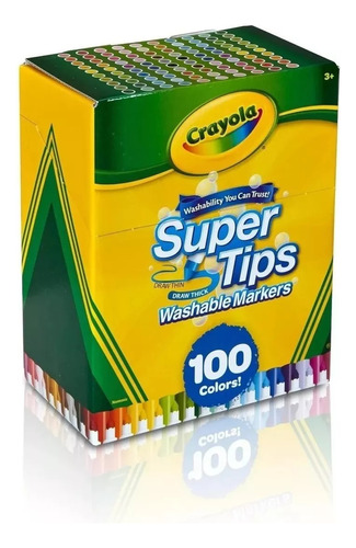 Crayola Super Tips Lavables 100 Unds. No Tóxicas Para Niños