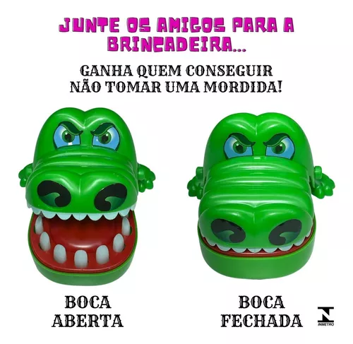 Jogo Crocodilo Morde Dedo Bocão e Olhão Dente Brinquedo Infantil Dentista