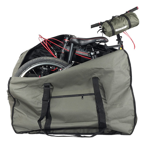 Bolsa Plegable Para Bicicleta De 20 Resistente Verde Militar