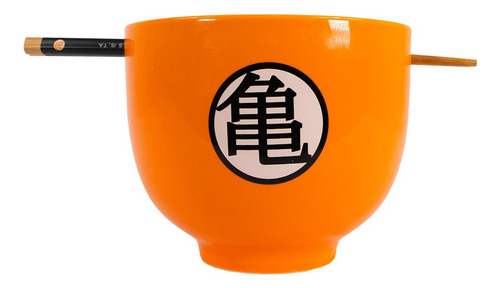 Bowl Ramen Dragon Ball Z Esfera Goku Con Palillos 539ml Color Naranja
