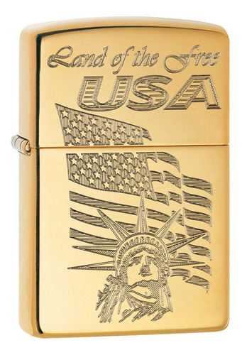 Zippo Encendedor: Usa Land Of The Free, Grabado  Latn De Alt