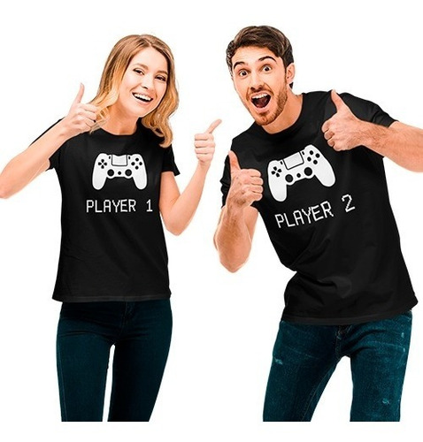 Playeras Dúo De Pareja Player 1 - Videojuegos - Gamer Novios