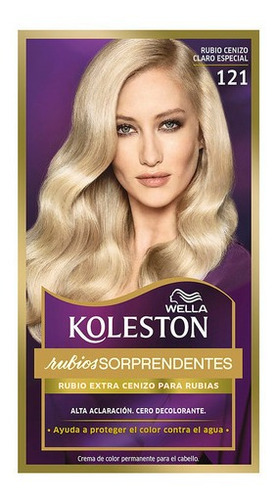 Kit Tinta Wella  Koleston Coloración en crema tono 121 rubio cenizo claro especial para cabello