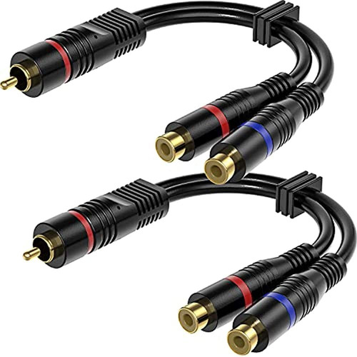 Divisor Rca, Paquete De 2 Rca Macho A Doble Rca Hembra Cable