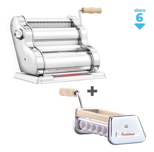 Imagen 2 de 3 de Pastalinda Kit Clásica 200 Cromada + Accesorio Raviolera 200