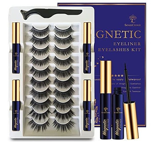 Pestañas Postizas - 3d Magnetic Eyelashes With Eyeliner Kit 