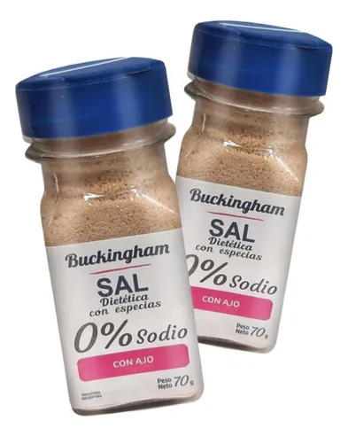 Sal Dietetica Con Ajo Buckingham Sin Sodio Especias 70g X2
