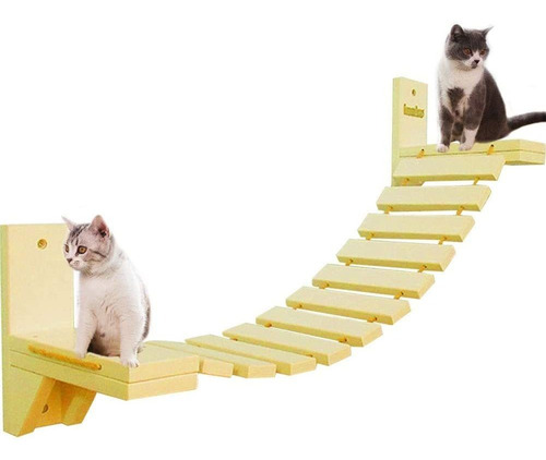 La La Pet - Puente De Escalera Para Gatos Con 2 Soportes Fij