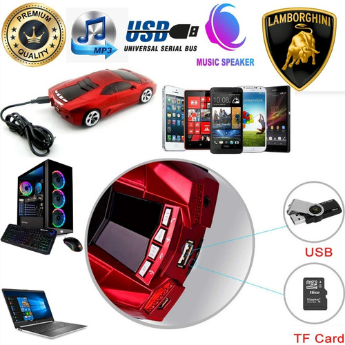Imagen 4 de 6 de Corneta Mp3 Reproductor Usb Fm Pc Dvd Sd Lamborghini W9
