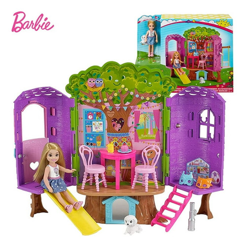 Set Muñeca Barbie Chelsea Casa Del Árbol Original Mattel