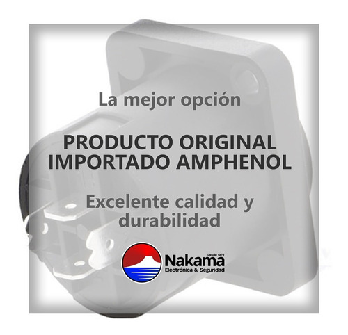 Imagen 2 de 3 de Ficha Speakon Chasis Cuadrada Amphenol Sp4md Profesional