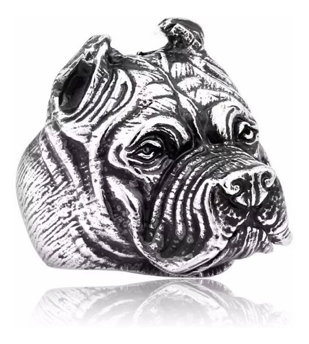 Anillo De Perro Pit Bull Alta Calidad Acero 316l Stockville