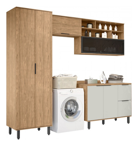 Lavanderia Completa Toscana 6 Portas 3 Gavetas 100% Mdf