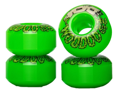Imagen 3 de 6 de Ruedas Mucus Crystal Neon Green 53mm 95a