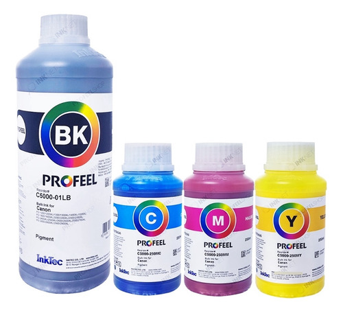 Tinta C5000 Pigmentada Inktec Maxify 1litro Bk + Cmy(250ml)