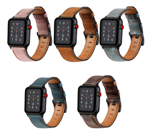 Pulseira Para Apple Watch Couro Legítimo Vintage 38/40/42/44