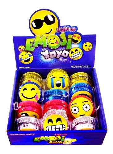 Super Ioiô Emoji Yoyo Smile Colorido Light Luz De Led 12un