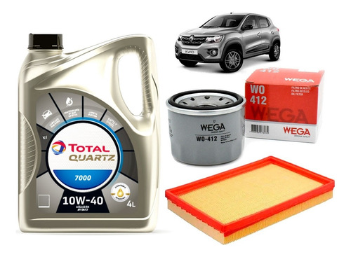 Kit Filtros Renault Kwid + Aceite Total 7000 10w40 4l