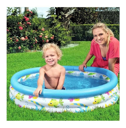 Piscina Infantil Inflável 100 Litros 3 Anéis Redonda Bestway